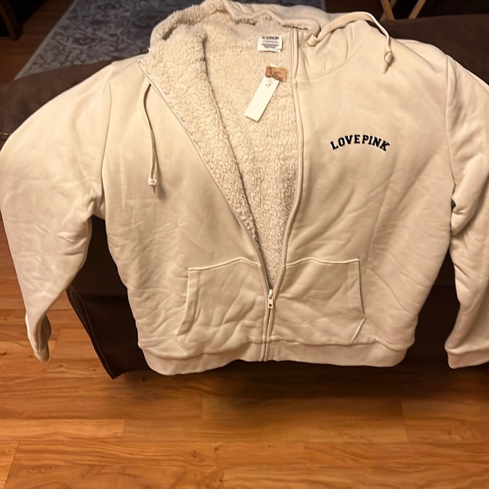 Brand new cream fleece  hooded sweatshirt